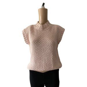 Vintage Knit DeVille Hand Knit Size M Pink Sweater Vest